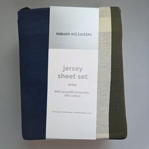 Teen Twin Rugby Stripe Jersey‎ Sheet Set - Makers Collective Soft & Cozy Bedding